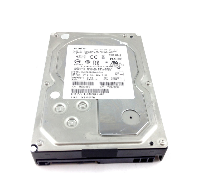 EMC Hitachi Ultrastar 2TB 7.2K 6Gbps SAS 3.5'' Hard Drive (118032814-A02)