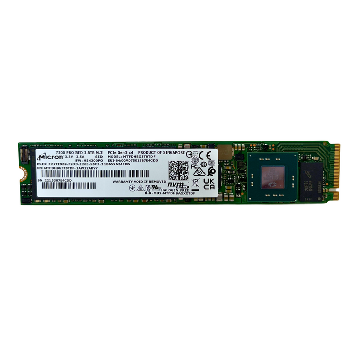 Micron 7300 PRO SED 3.84TB NVMe PCIe Gen3 x4 M.2 SSD Solid State Drive (MTFDHBG3T8TDF)