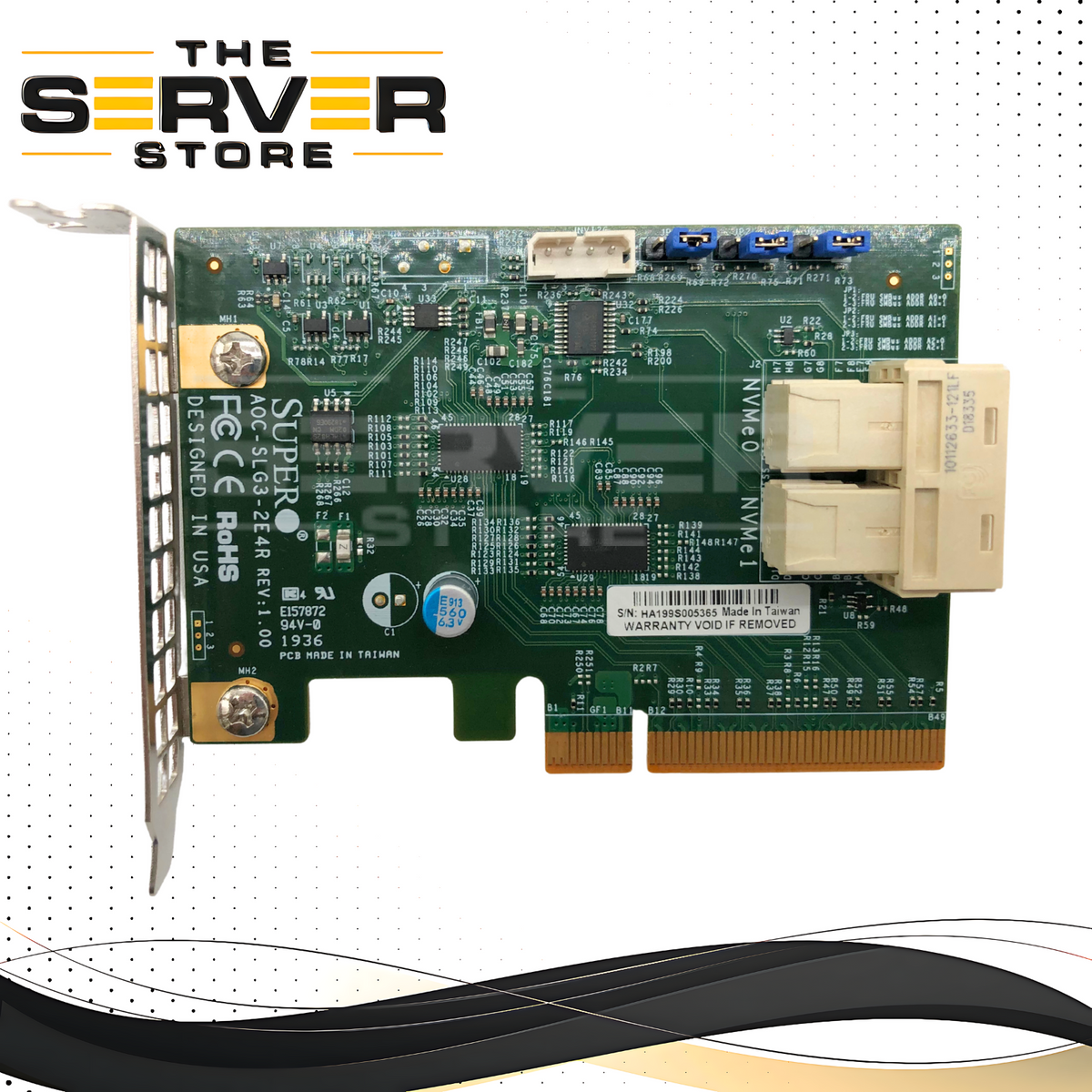 Contrôleur Supermicro AOC-SLG3-4E4R - PCIe 3.0 X16, NVMe HBA, Non-RAID, Occasion Garanti 1 An