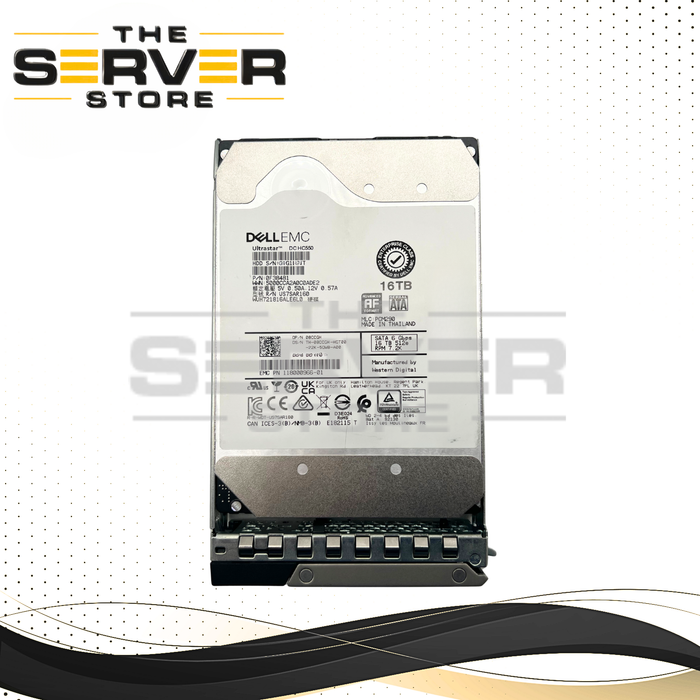 Dell 16TB SATA 6G 7.2K RPM LFF 3.5" HDD Western Digital (WD) Ultrastar DC H550 WUH721816ALE6L0 08CCGH 8CCGH (Dell PowerEdge G15th LFF Tray Included)