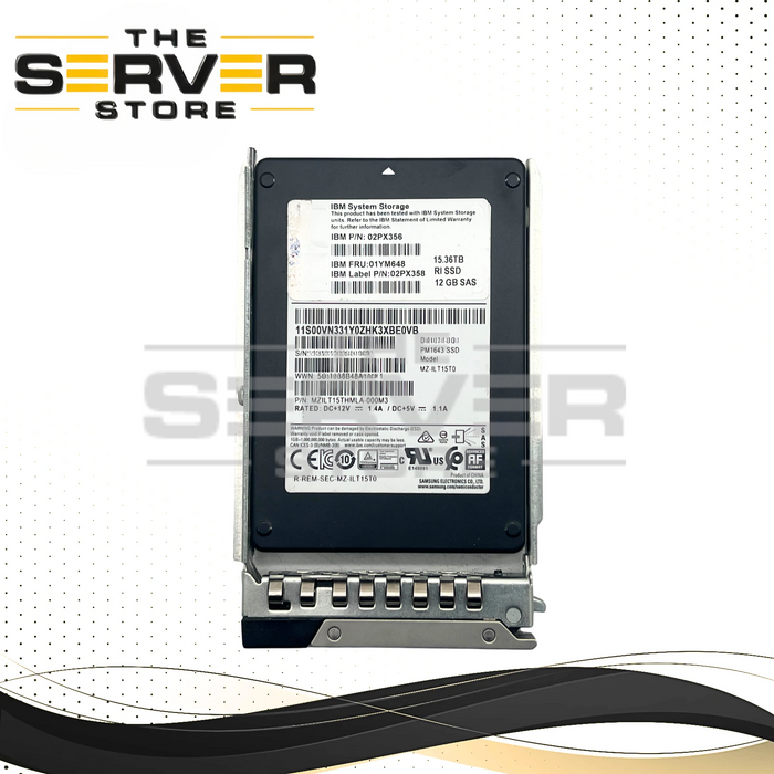 Samsung 15.36TB SAS 12G RI SFF 2.5" 15mm SED SSD PM1643 Series MZ-ILT15T0 MZILT15THMLA-000M3 for Dell PowerEdge G15th Server (Dell PowerEdge G15th Tray Included)