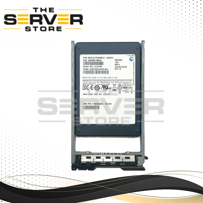 Samsung 7.68TB SAS 12G RI 2.5" 15mm SSD PM1633a MZ-ILS7T60 Series for Dell PowerEdge (with Gen 13th Tray)
