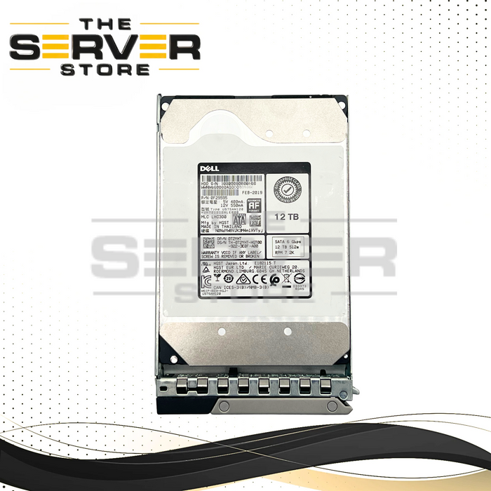 Dell EMC 12TB SATA 6G 7.2K RPM 512e LFF 3.5'' HDD Western Digital (WD) / HGST Ultrastar DC HC520 HUH721212ALE600 0T2YHT T2YHT (Dell PowerEdge LFF G15th Tray Included)