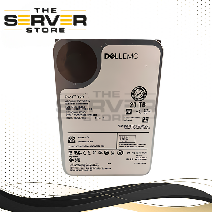 DELL/EMC 20TB 512e SAS 12Gbps 7.2k 3.5" HDD Hard Drive (R3G03)