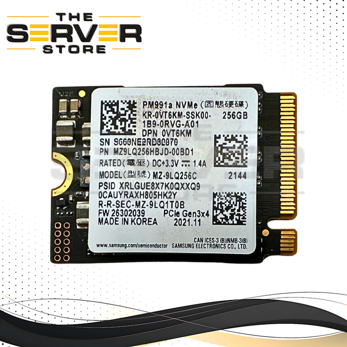 Dell 256GB NVMe 2230 M.2 PCIe Gen 3.0 x4 SSD Samsung PM991a Series 0VT6KM