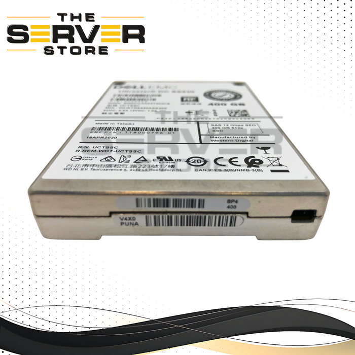 Dell EMC WD Ultrastar 400GB 12G SAS MU SED 2.5" SFF SSD 90% Health 118000796-01