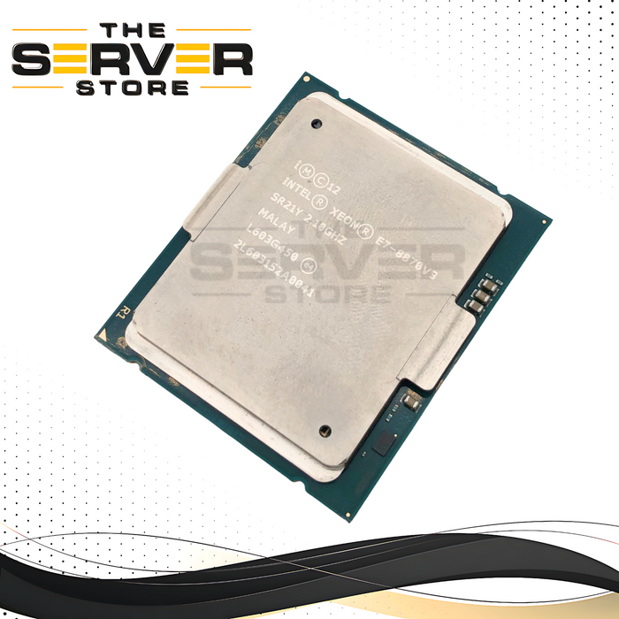Intel Xeon E7-8870v3 Processor. 2.1GHz Base Clock. 18 Cores / 36 Threads. 45MB Cache. 140W TDP. LGA2011-1 Socket. P/N: SR21Y.