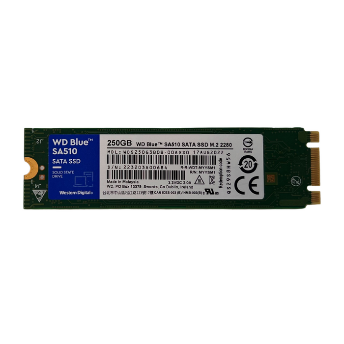 SA510 - 250GB SATA III 6Gb/s 3D TLC NAND Flash Tiered DDR Cache M.2 NGFF 2280 SSD Solid State Drive (WDS250G3B0B)