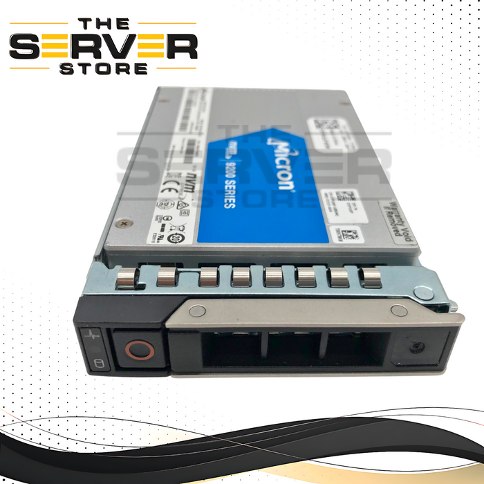 Dell Micron 9200 PRO 3.84TB NVMe U.2 2.5-inch SFF Mixed Use Enterprise Solid State Drive (SSD) in 14th Gen Caddy. Dell P/N: JFVGW, 0JFVGW.