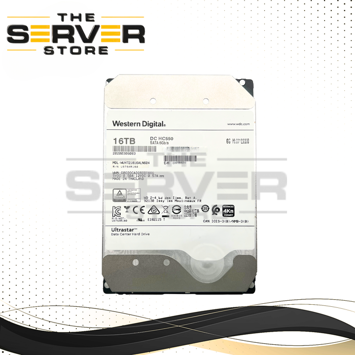 Western Digital 16TB SATA 6G 7.2K RPM LFF 3.5" 4Kn HDD Ultrastar DC HC550 WUH721816ALN604