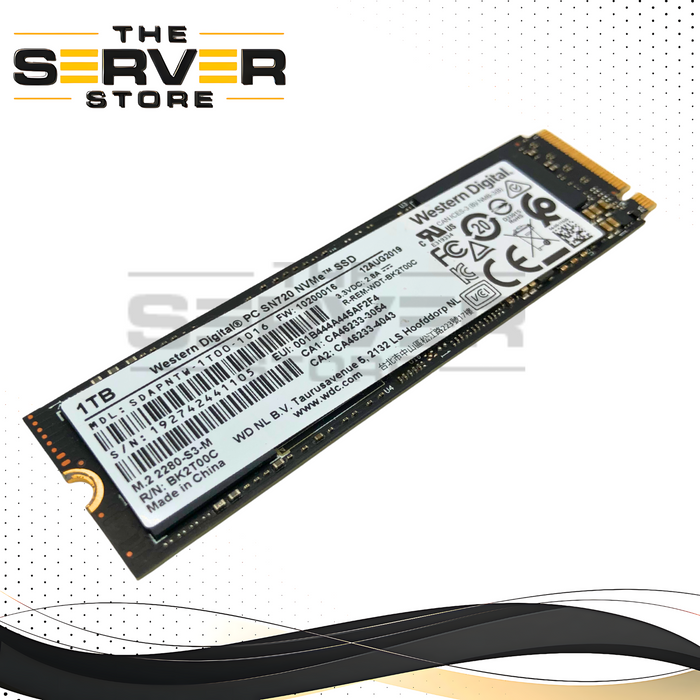 Western Digital PC SN720 1TB M.2 2280 PCIe Gen3 x4 NVMe Internal Solid State Drive (SSD). P/N: BK2T00C, SDAPNTW-1T00.
