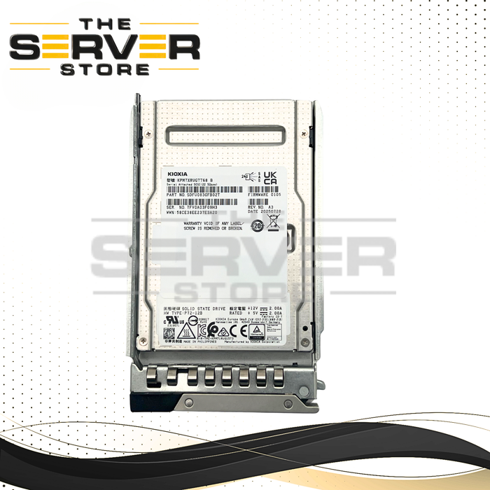 Kioxia 7.68TB SAS 24G RI SFF 2.5" 15mm SIE SSD PM7-R Series KPM7XRUG7T68 For Dell PowerEdge G15 (Dell PowerEdge G15 Tray Included)