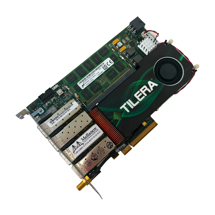 TILERA adapter with 1.2GHz Gx36 processor 4x10GE SFP/SFP+ ports 16GB w/crypto acceleration (TLB4-03680-12-PCIe-4S10-16-v2-GCE)