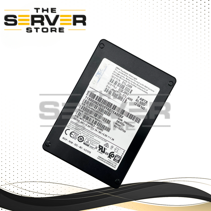 IBM 7.68TB SAS 12G SFF 2.5" SSD Samsung PM1633a 01LJ498 01EJ993 (No Tray)