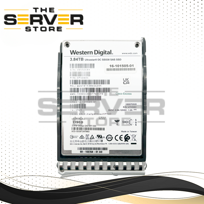 Cisco 3.84TB SAS 12G SFF 2.5" SSD WUSTR1538ASS205 0P40604 UCS-SD38T2HTNK9