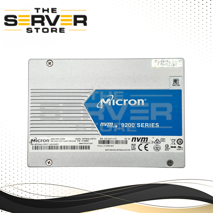 Micron 3.84TB NVMe U.2 PCIe Gen 3.0 x4 MU SFF 2.5" SSD Micron 9200 PRO Series MTFDHAL3T8TCT