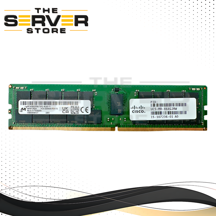 Cisco 64GB 2Rx4 DDR4-3200 Registered Memory UCS-MR-X64G2RW 15-107236-01 MTA36ASF8G72PZ-3G2E1