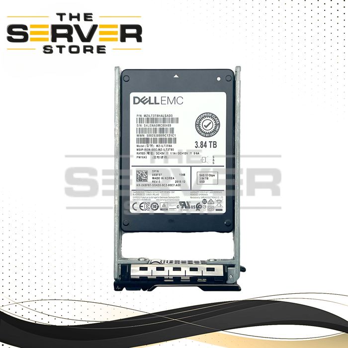 (New Open Box) Dell EMC 3.84TB SAS 12G RI 2.5" SSD Samsung PM1643 (with Tray) 0X8F87 X8F87