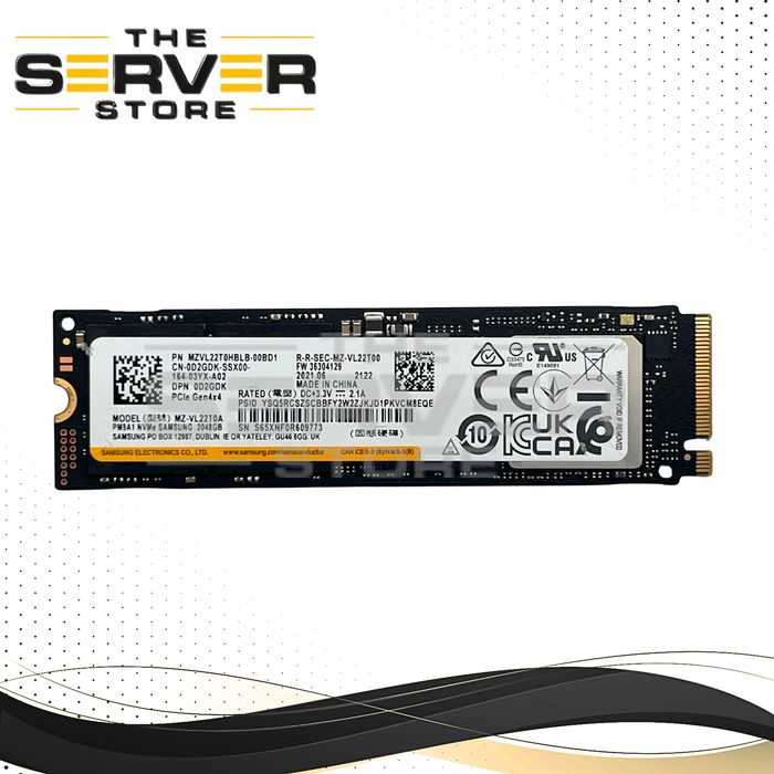Dell 2TB NVMe 2280 M.2 PCIe Gen 4.0 x4 SSD Samsung PM9A1 Series MZ-VL22T00 0D2GDK D2GDK