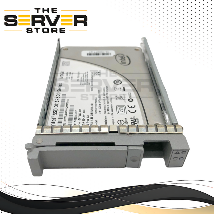 Cisco Intel DC S3500 120GB SATA 6Gb/s 2.5-inch SFF Enterprise Solid State Drive (SSD) in Caddy. P/N: 16-100377-01.