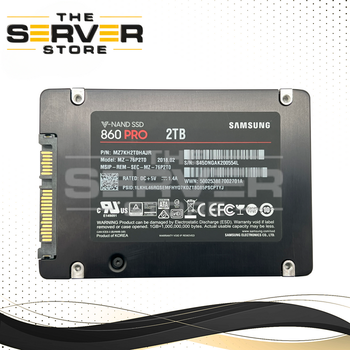 Samsung 2TB 6G 2.5" SATA SSD V-NAND 860 PRO MZ7KH2T0HAJR MZ-76P2T0