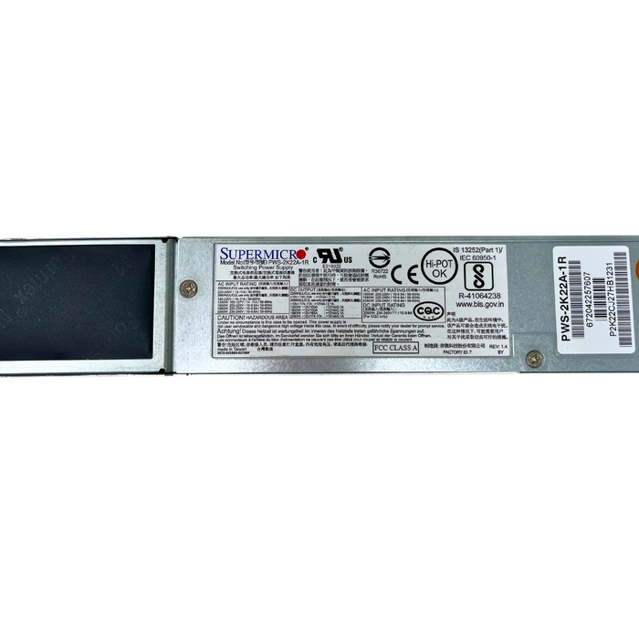 Supermicro 2200W Redundant Switching Power Supply (PWS-2K22A-1R)