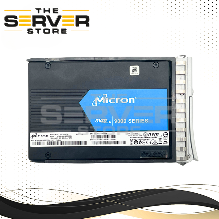 Micron 15.36TB NVMe U.2 PCIe Gen 3.0 x4 RI SFF 2.5" SSD 9300 PRO Series Enterprise MTFDHAL15T3TDP (Cisco UCS 2.5" Tray Included)