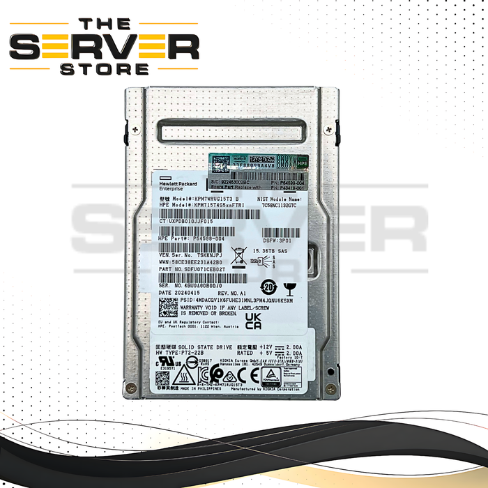 HPE 15.36TB SAS 12G RI SFF 2.5" SED SSD Kioxia PM7-R Series KPM7WRUG15T3 P54599-004
