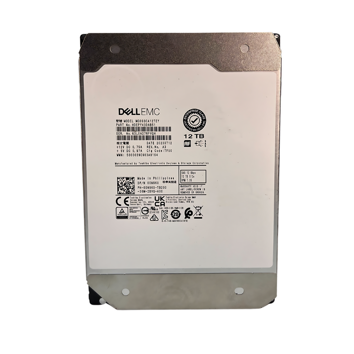 DELL EMC 3.5" SAS 12 Gbpe 12TB 512eRPM 7.2K HDD Hard Drive (0N96X)