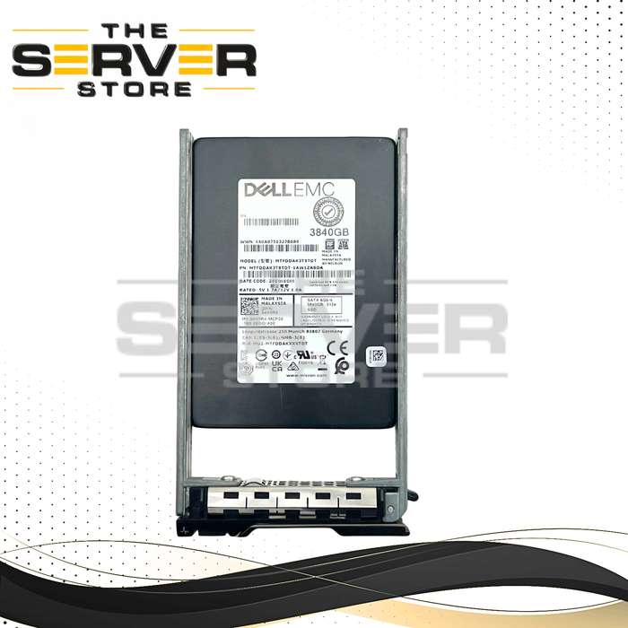 Dell 3.84TB SATA 6G MU SFF 2.5" SED SSD Micron 5300 MAX Series MTFDDAK3T8TDT 04H1RX 4H1RX (Dell PowerEdge Gen 13 Tray Included)