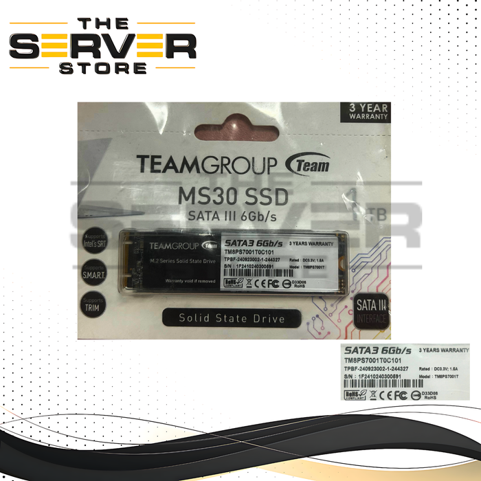 TEAMGROUP MS30 1TB M.2 2280 SATA III 6Gb/s SSD TM8PS7001T0C101