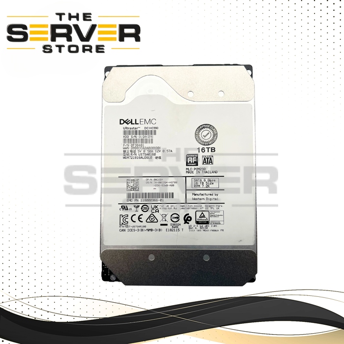 Dell 16TB SATA 6G 7.2K RPM LFF 3.5" HDD Western Digital (WD) Ultrastar DC H550 WUH721816ALE6L0 08CCGH 8CCGH