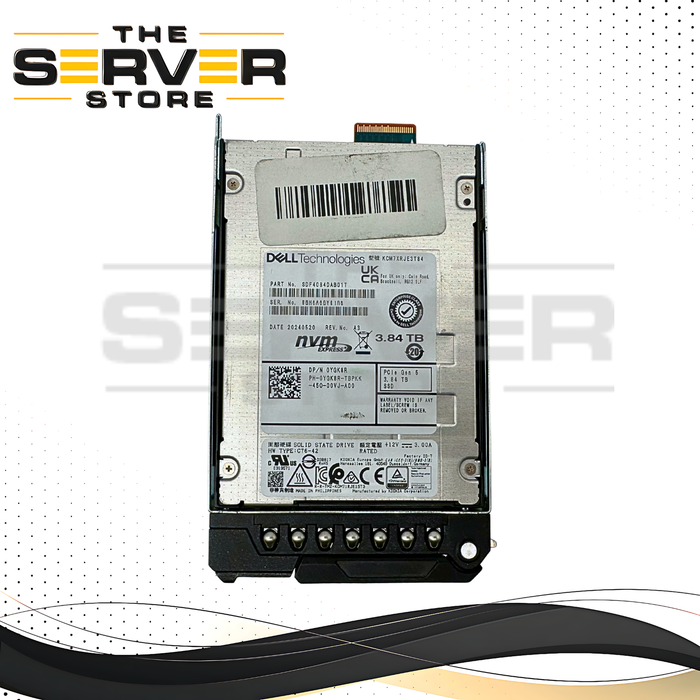 Dell 3.84TB NVMe EDSFF E3.S 1T (7mm) PCIe Gen 5.0 x4 SSD Kioxia CM7 Series KCM7XRJE3T84 0YGK8R YGK8R (Dell PowerEdge G16 / G17 Tray Included)