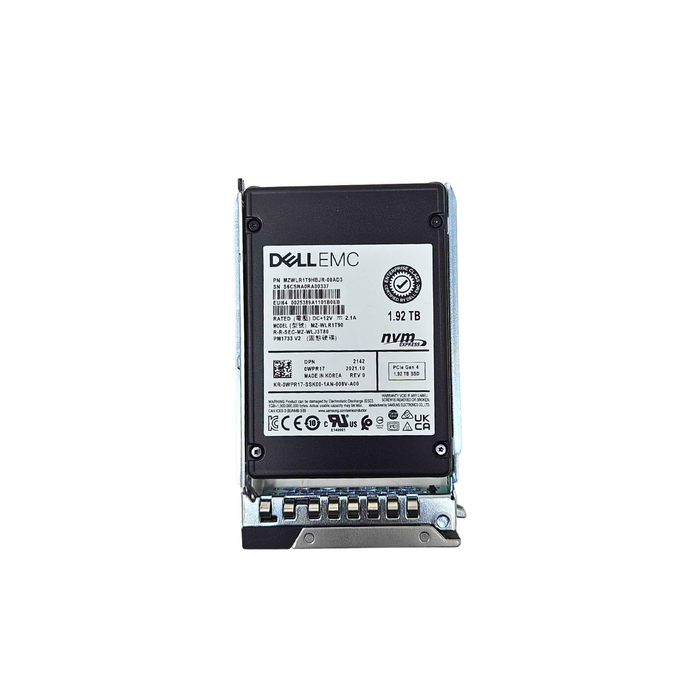 DELL/EMC PM1733 Series 1.92TB NVMe PCIe Gen4 U.2 Enterprise 2.5 SSD Solid State Drive (WPR17)