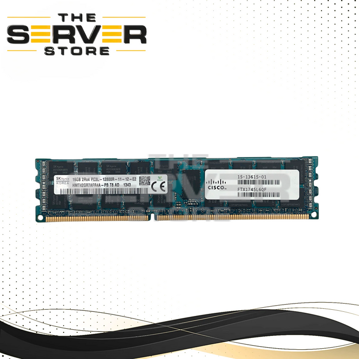 Cisco 16GB 2Rx4 DDR3-1600 PC3L-12800R ECC Registered Memory SK Hynix HMT42GR7AFR4A-PB UCS-MR-1X162RY-A 15-13615-01 15-13615-02