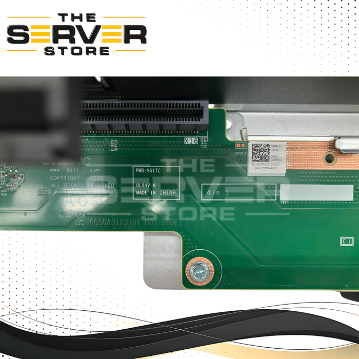 Dell PowerEdge R750 Server Riser 4 Board (4 in 1) with 1x PCIe x16 Slot and Metal Bracket. P/N: WTHD0, 0WTHD0.