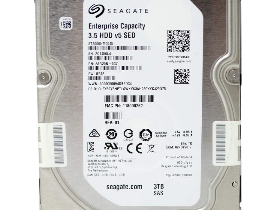 Seagate 3TB SAS 12G 7.2K RPM LFF 3.5" HDD ST3000NM0045