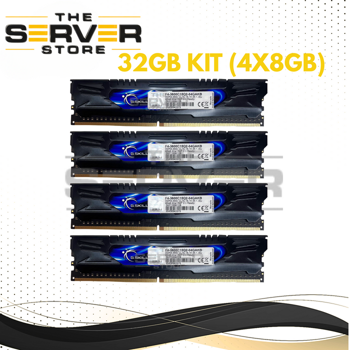 G.Skill Ares DDR4 32GB (4x8GB) 3600MHz PC4-28800 Gaming Memory Kit F4-3600C15Q2-64GAKB