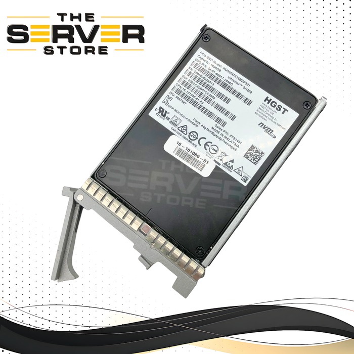 Cisco HGST UltraStar SN200 1.6TB NVMe U.2 High Endurance Gen3 2.5" Solid State Drive with Tray. *100% Health* P/N: 16-101080-01.