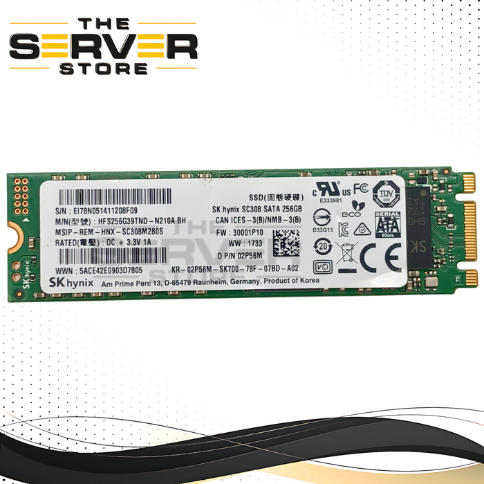 Dell SK Hynix SC308 256GB M.2 2280 SATA Solid State Drive (SSD). P/N: 02P56M, 2P56M.