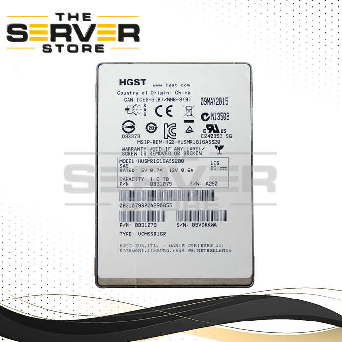 HGST 1.6TB SAS 12G RI SFF 2.5" SSD Ultrastar SSD1600MR 0B31079 HUSMR1616ASS200