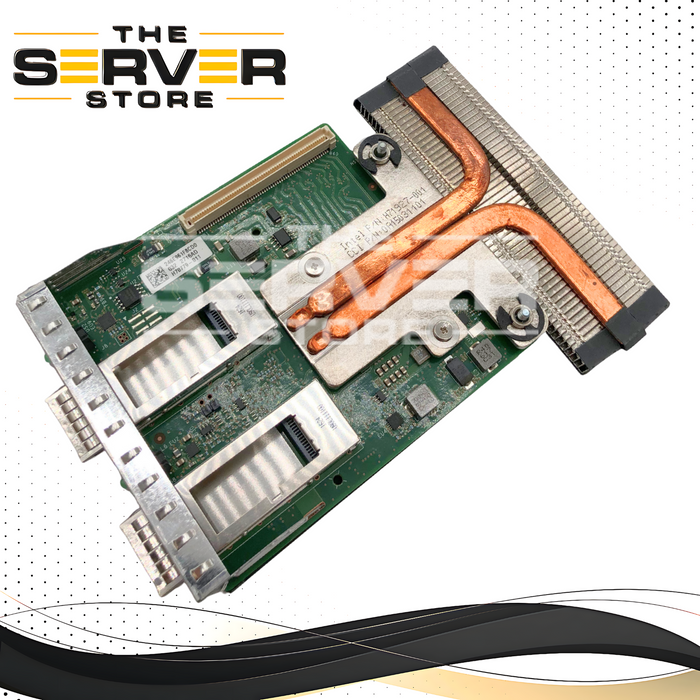 Dell Intel XL710-QDA2 Dual Port 40 Gigabit Ethernet (40GbE) QSFP+ PCIe 3.0 Network Interface Controller (NIC) Mezzanine Card. P/N: XD56X, 0XD56X.