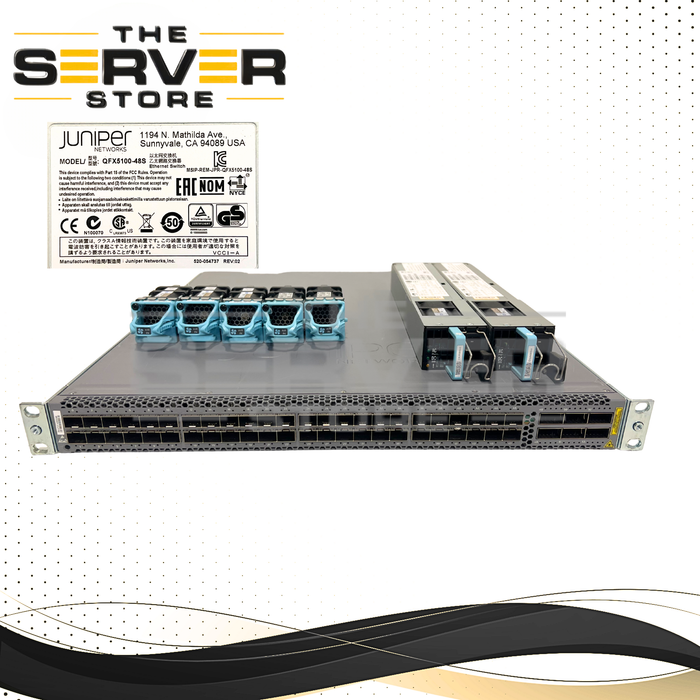 Juniper QFX5100 Series 48-Port 10GbE SFP+ 6-Port QSFP+ Switch QFX5100-48S-3AFI