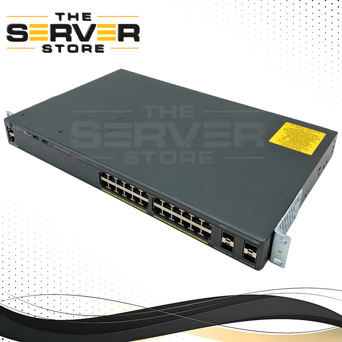 (AS - IS ) Cisco Catalyst 2960-X Series 24-Port Gigabit Ethernet (GigE) Switch with 4x 1 Gigabit SFP Uplink Ports. Front-to-Back Airflow. P/N: WS-C2960X-24TS-L.