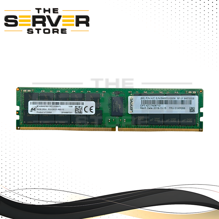 Lenovo 64GB 2Rx4 DDR4-2933Y ECC Registered Memory MTA36ASF8G72PZ-2G9B2-LENOVO