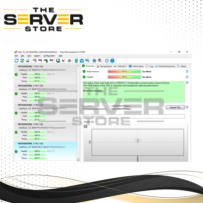HPE 1.92TB SATA 6G RI SFF 2.5" SSD MZ7LM1T9HCJM-000H3 VK1920GFDKL 816876-005 (100% Health)