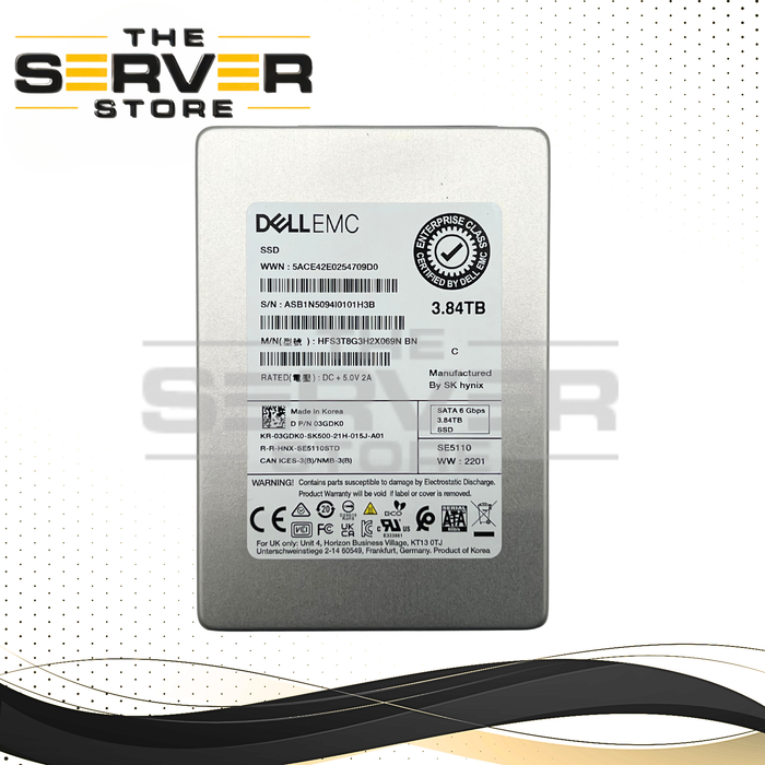 Dell 3.84TB SATA 6G RI SFF 2.5" SSD SK Hynix SE5110 HFS3T8G3H2X069N 03GDK0 3GDK0