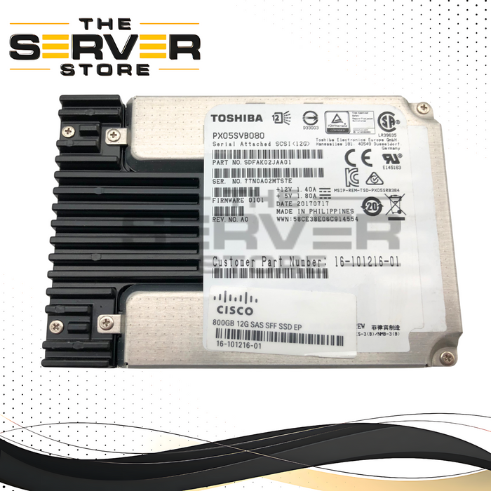 Cisco 800GB SAS 12Gb/s 2.5" Enterprise SSD Toshiba PX05S PX05SVB080 UCS-SD800G123X-EP