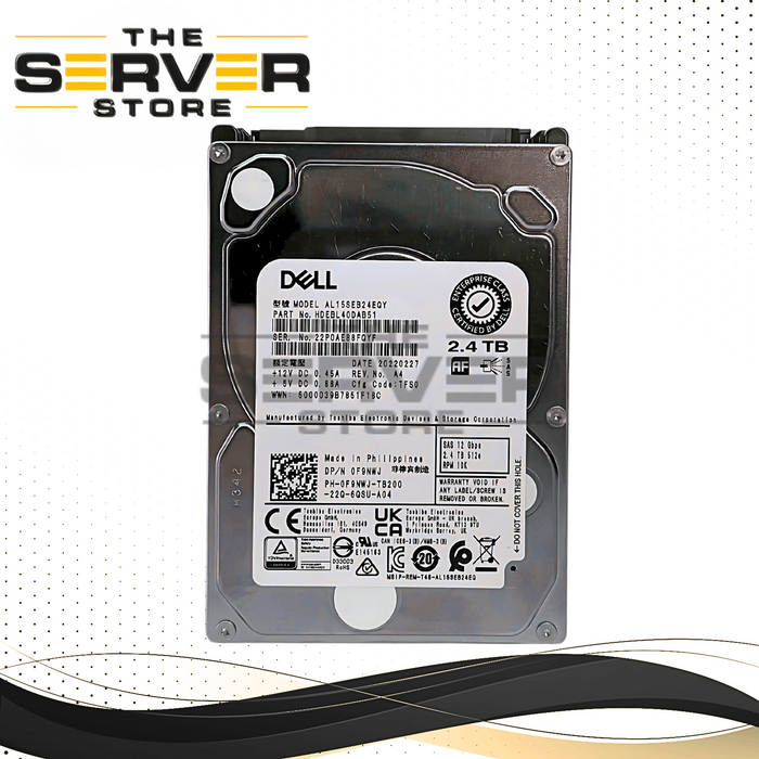 Dell 2.4TB SAS 12G 10K 2.5" HDD Toshiba AL15SE Series AL15SEB24EQY 0F9NWJ F9NWJ