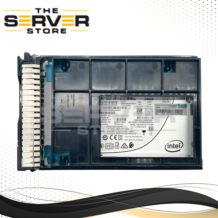 HPE 240GB SATA 6G RI SFF 2.5" SSD Intel S4510 Series SSDSC2KB240G8P P05923-001 VK000240GWTSV For HPE ProLiant G8 G9 G10 (HPE LFF SCC Tray Included)